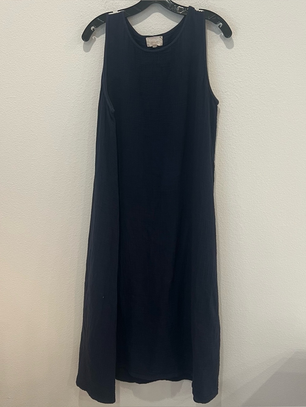 Honest Cotton cotton gauze sleeveless blue Dress L/XL boho minimalist vacation